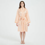 Womens Long Sleeve Silk Kimono Robe