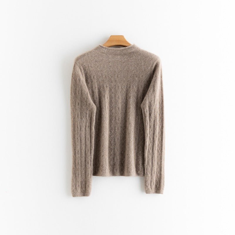 Womens Mock Neck Cashmere Sweater Cut - out 100% Cashmere Pullover