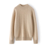 Womens Cashmere Mock Neck Sweater Chevron Knit Long Sweater