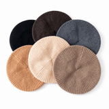 Womens Ribbed Cashmere Beret Cashmere Slouchy Hat Cashmere Painter Hat Black M