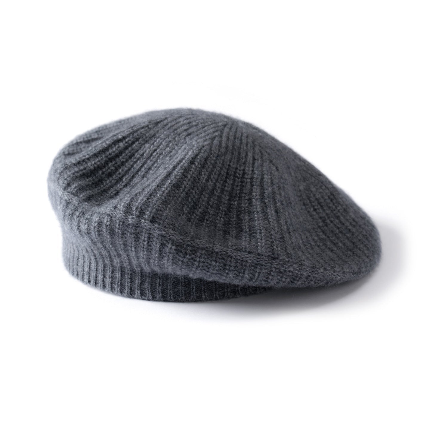 Womens Ribbed Cashmere Beret Cashmere Slouchy Hat Cashmere Painter Hat Gray M