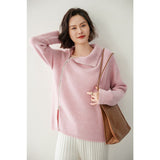 Womens Sideling Zip - up Cashmere Sweater Turtleneck Cashmere Pullover