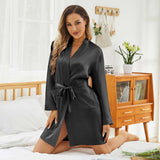 Womens Silk Robes 100% Mulberry Pure Silk Robe For Bridesmaids