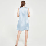 Women's Sleeveless Silk Nightdress Round Neck Silk Nightwear