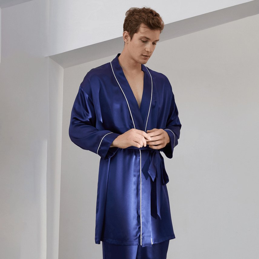 Mens Silk Kimono Robe