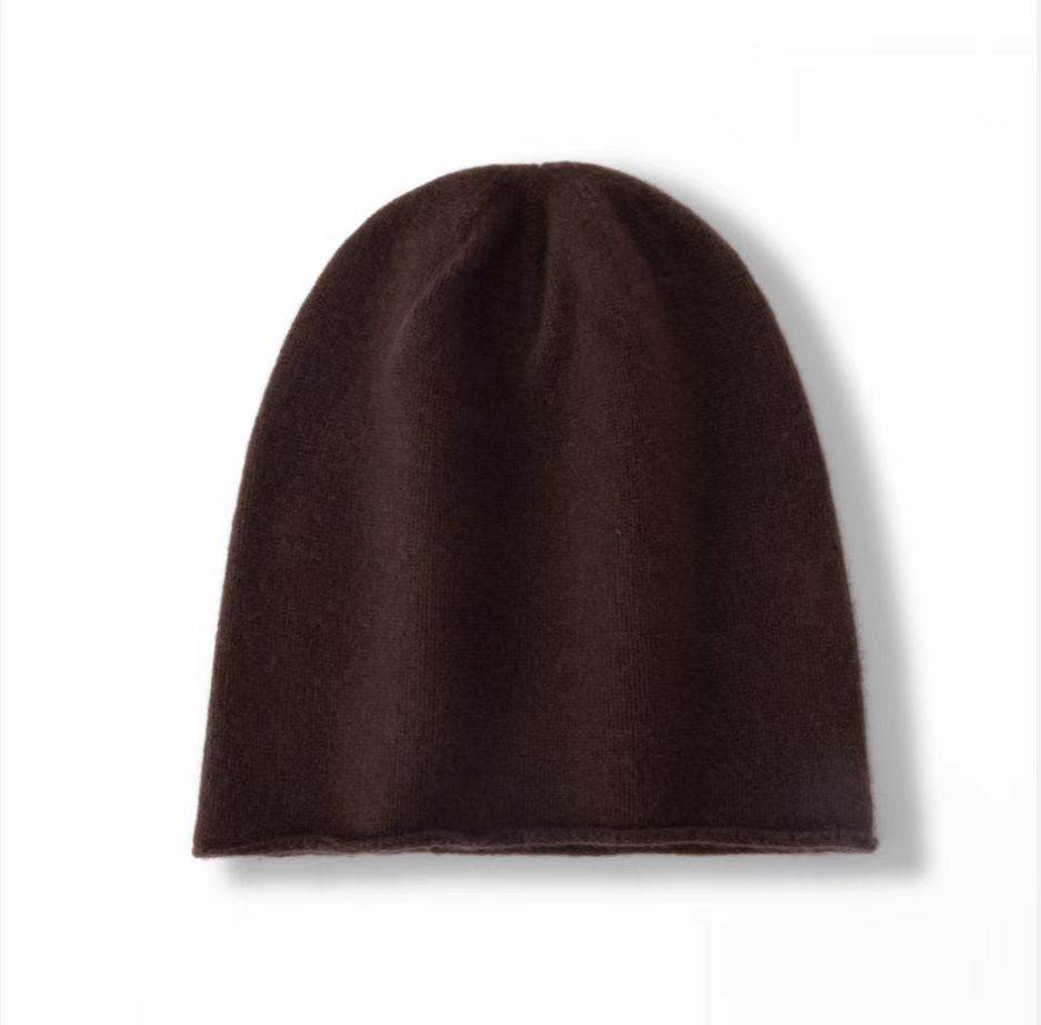 100% Cashmere Beanie Hat Cashmere Double - Layered Ski Cap for Winter - slipintosoft