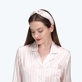 100% Mulberry  Black and white stripes Silk HeadBand For Ladies -  slipintosoft