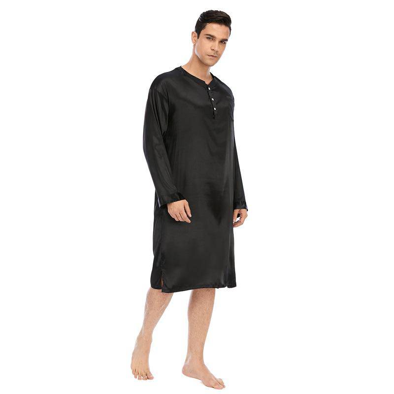 100 Mulberry Mens Silk Nightshirt Pure Silk Nightwear for Men