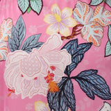 Luxury Long Silk Kimono Robe Hand Painted Cherry Blossom and Leaves - slipintosoft