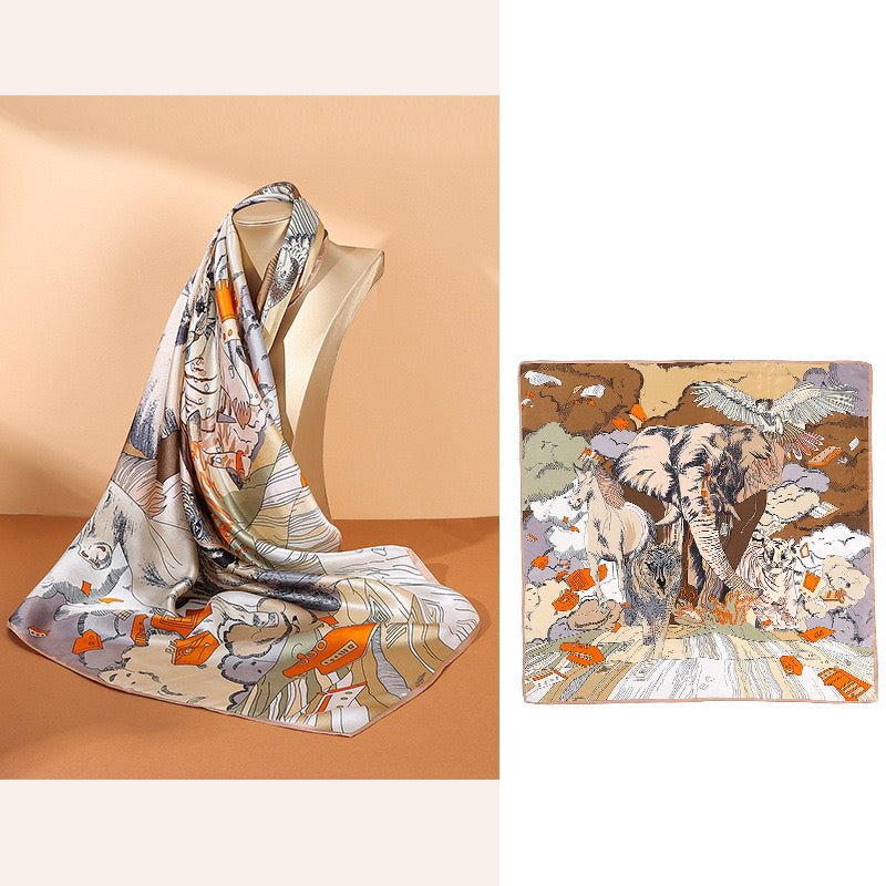 100% Mulberry Silk Scarf - printed For Women