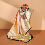 100% Mulberry Silk Scarf - printed For Women