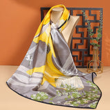 100% Mulberry Silk Scarf - printed For Women