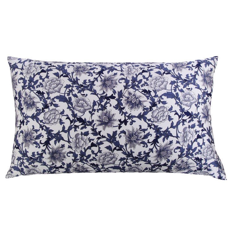 19 Momme Housewife Silk Pillowcase Hidden Zipper Floral Print Silk Pillowcases
