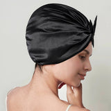 Women Elegant Bowknot Silk Sleep Caps Silk Bow Turban