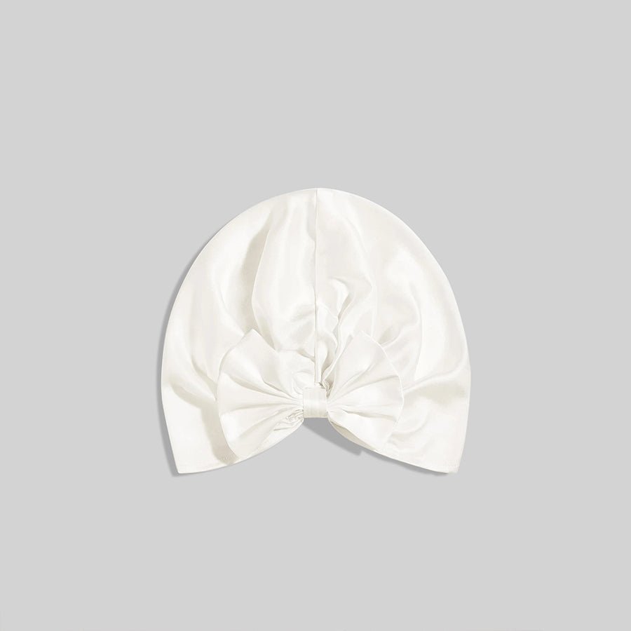 Women Elegant Bowknot Silk Sleep Caps Silk Bow Turban