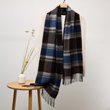 Long Cashmere Scarf with Tassel Plaid Cashmere Warps Multi Styles Winter Gifts