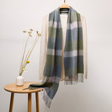 Long Cashmere Scarf with Tassel Plaid Cashmere Warps Multi Styles Winter Gifts