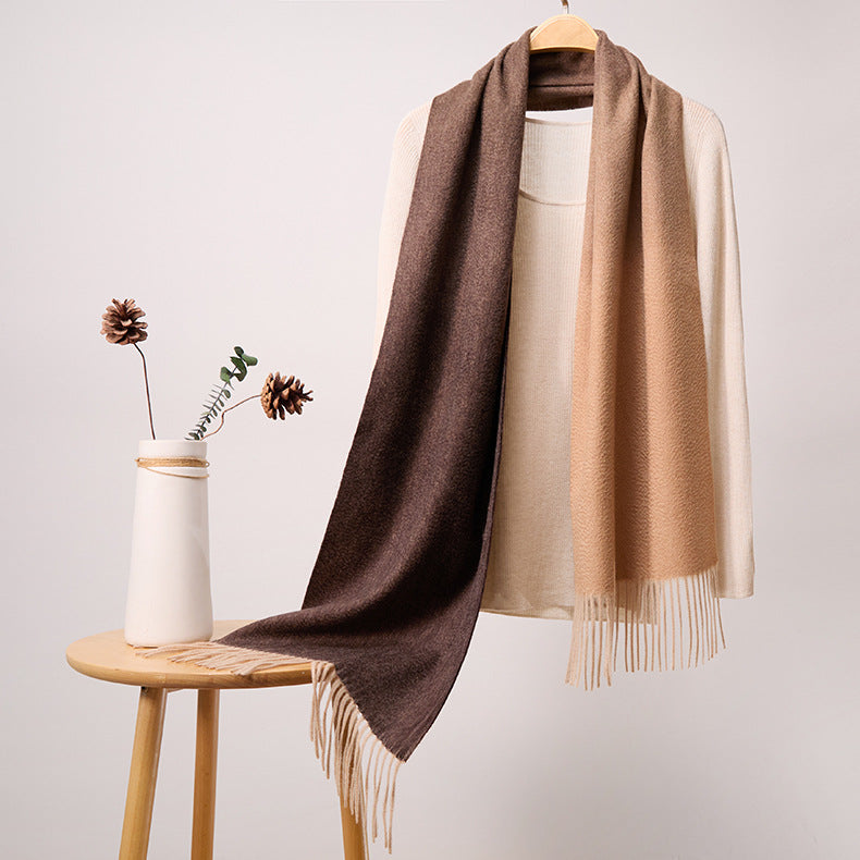 Long Cashmere Scarf with Tassel Plaid Cashmere Warps Multi Styles Winter Gifts - slipintosoft