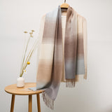 Long Cashmere Scarf with Tassel Plaid Cashmere Warps Multi Styles Winter Gifts