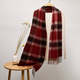 Long Cashmere Scarf with Tassel Plaid Cashmere Warps Multi Styles Winter Gifts - slipintosoft