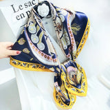 35''x35'' Luxury Floral Printed Silk Square Scarf - slipintosoft