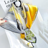 35''x35'' Luxury Floral Printed Silk Square Scarf - slipintosoft