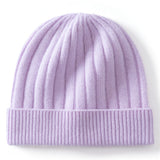Kids Cashmere Beanie Ribbed Knit Cashmere Hat Multi Colors Cashmere Cuffed Hat