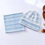 Kids Cashmere Striped Beanie Hat and Neck Gaiter Set