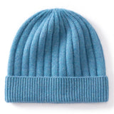 Kids Cashmere Beanie Ribbed Knit Cashmere Hat Multi Colors Cashmere Cuffed Hat