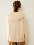 Womens Zip Up Cashmere Hoodie Cashmere Cardigan Long Sleeve Knit Sweater