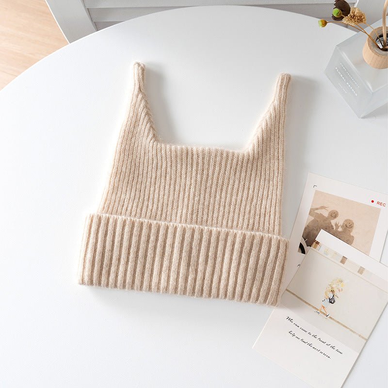 Baby Ribbed Cashmere Beanie with Playful Ears Cashmere Hats For Kids