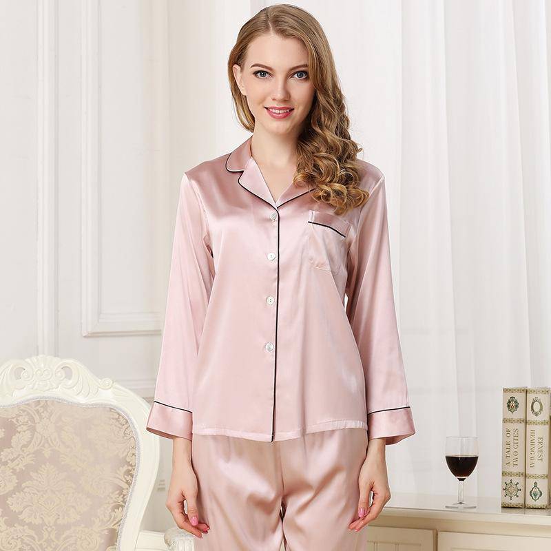 Best Women's Silk Pajamas Long Mulberry Silk Pjs Real Momme Pure 100%silk Sleepwear -  slipintosoft