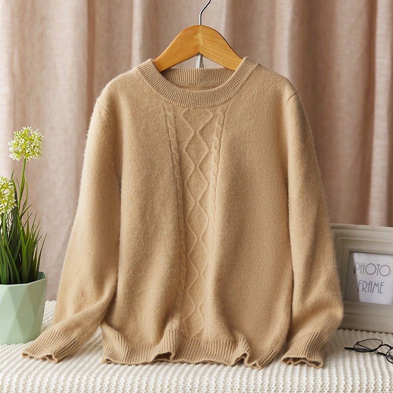 boys and girls crew neck cashmere sweater cable knitted cashmere pullover multi colors