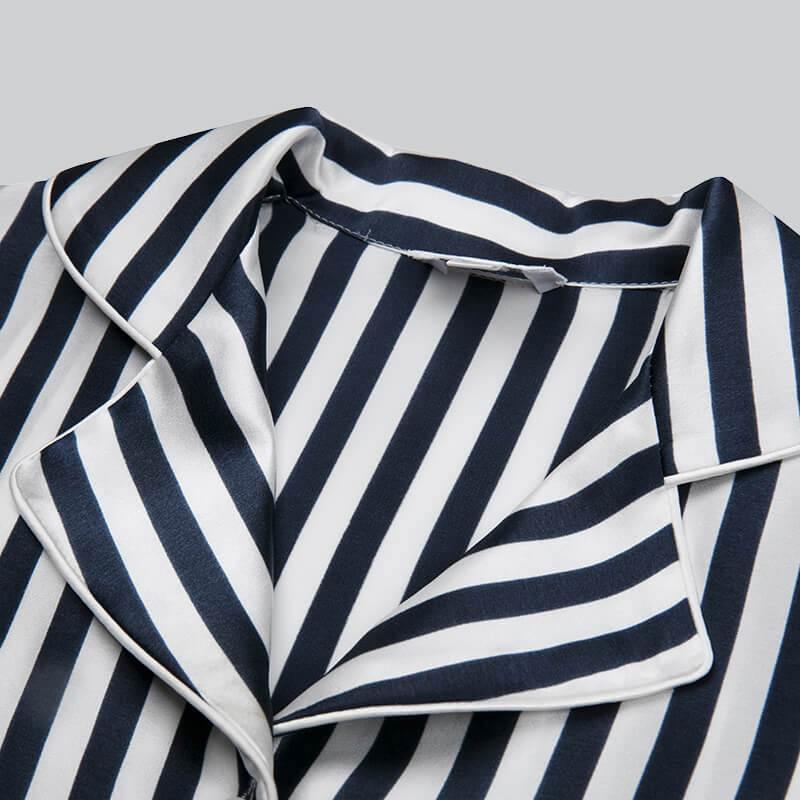 Boys and Girls Striped Silk Pajama Set Button - Down Kids Silk Pajamas