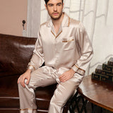 Classic Silk Pajamas Set For Men Luxury Silk Sleepwear