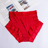 Comfortable Womens Silk Panties Soft Mid-waist Design Silk Underwear