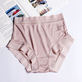 Comfortable Womens Silk Panties Soft Mid-waist Design Silk Underwear