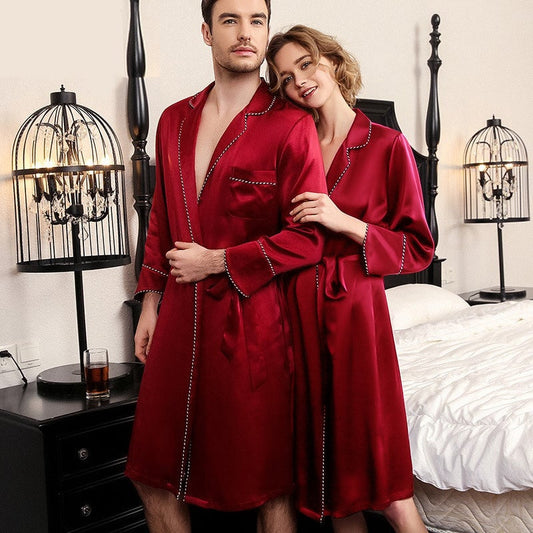 Couple Silk Robes 100% Mulberry Matching Silk Robe