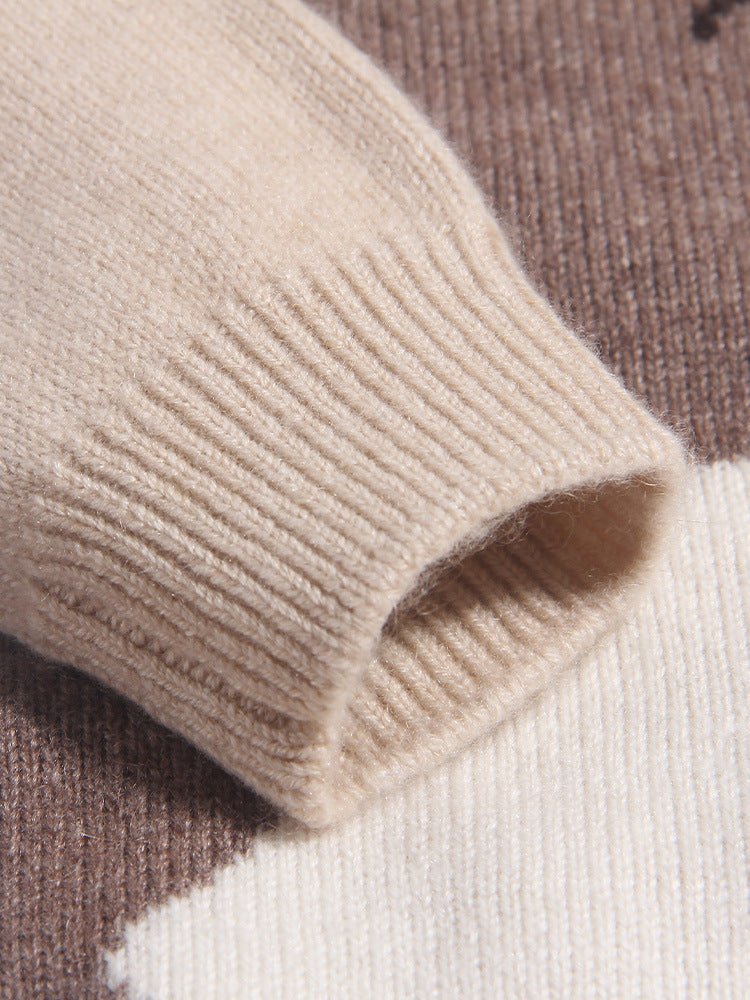 Cute Kids Cashmere Sweater Cats Motif Crew Neck Cashmere Pullover