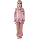 girls Silk Pajama Set long Silk Pjs Kids Silk Pajama Silk Sleepwear