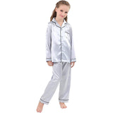 girls Silk Pajama Set long Silk Pjs Kids Silk Pajama Silk Sleepwear