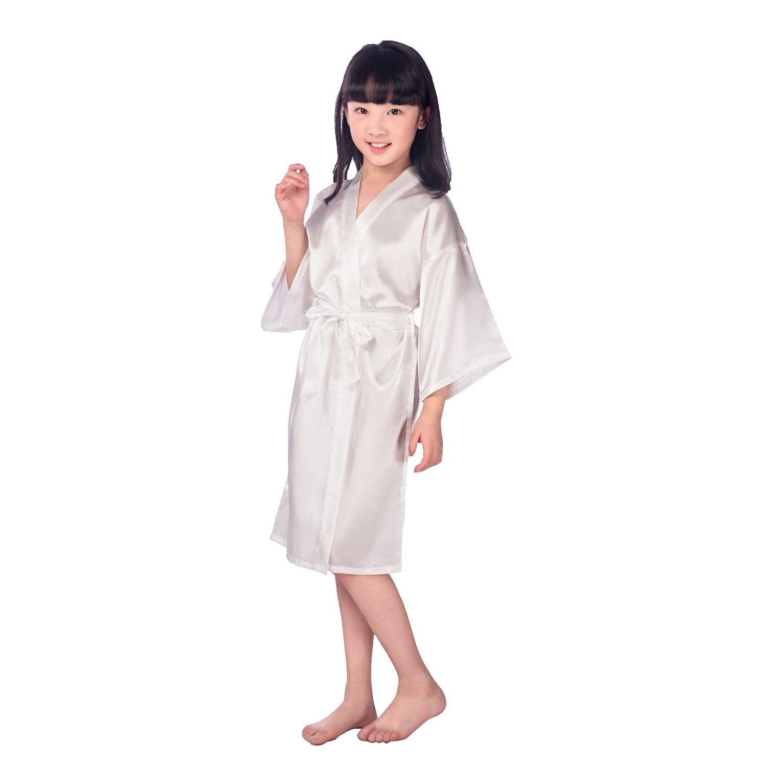 Girls Silk Robe Pure Silk Kimono Summer Kids Silk Robe