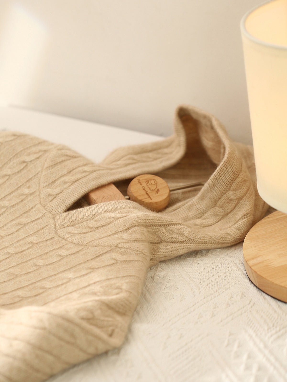 Kids Cable Knit Cashmere Hoodie Long Sleeve Cashmere Sweater