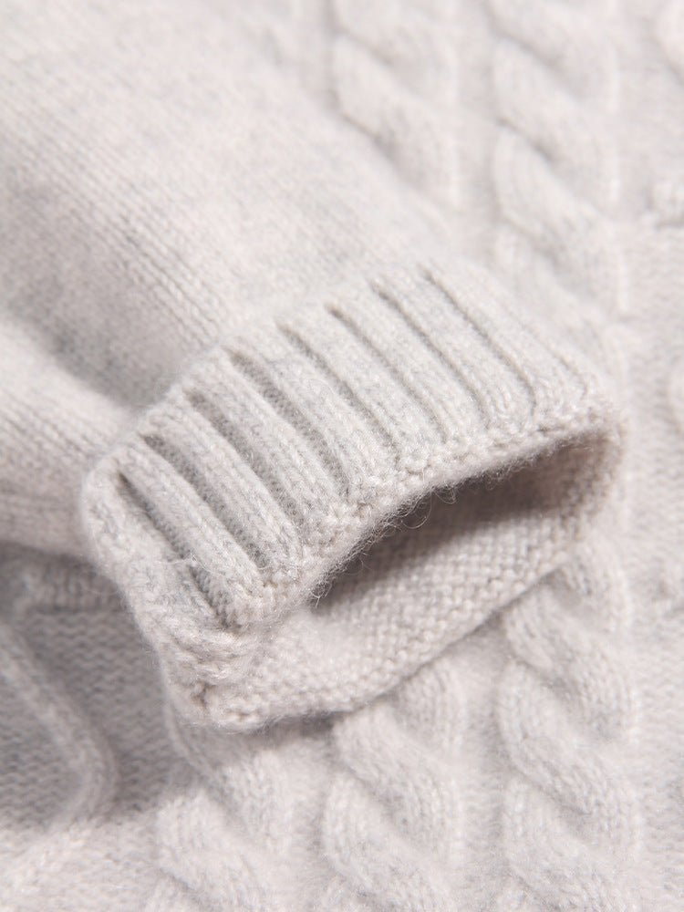 Kids Cable Knit Cashmere Sweater Turtleneck Cashmere Pullover