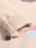 Kids Cashmere Cardigan Playful Cartoon Knit Designs Cashmere Sweater