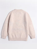 Kids Cashmere Sweater 3D Dessert Motifs Cashmere Pullover Ribbing Edge