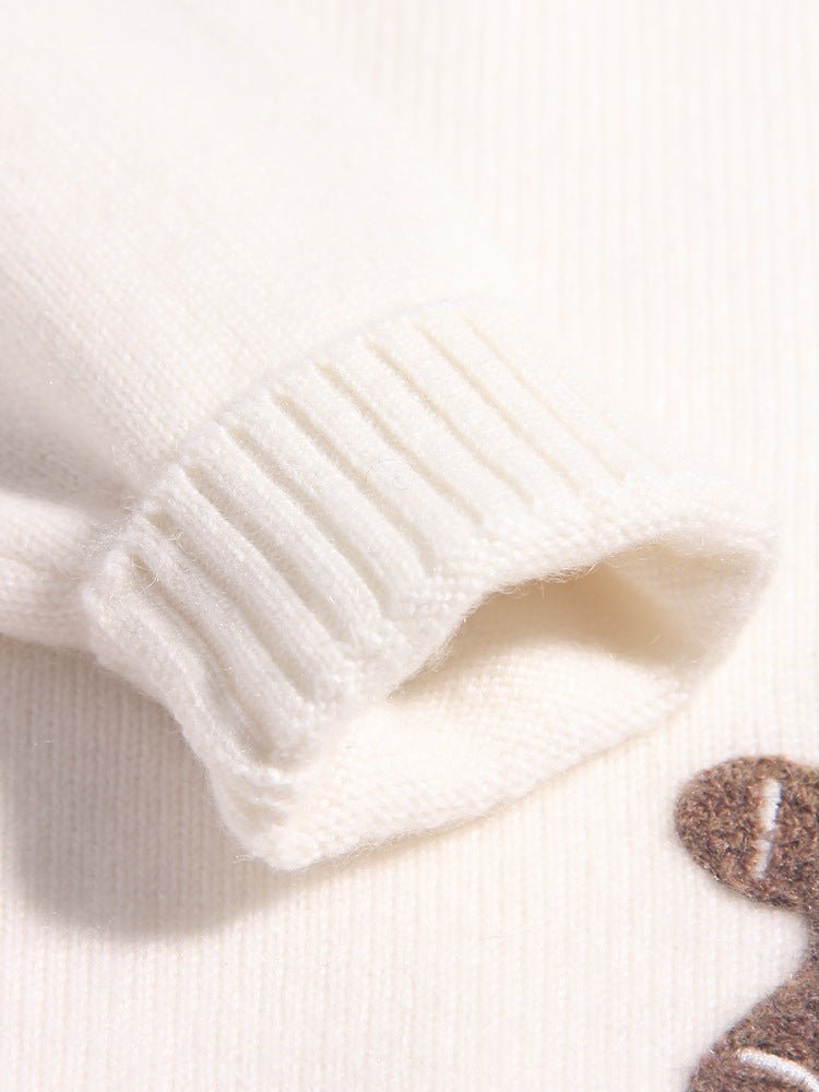 Kids Cashmere Sweater Candy Cane Christmas Tree Cashmere Pullover