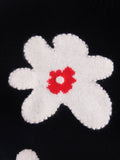 Kids Cashmere Sweater Floral Intarsia Crew Neck Cashmere Pullover