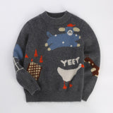 Kids Cashmere Sweater Fun Graphic Patterns Holiday Cashmere Pullover