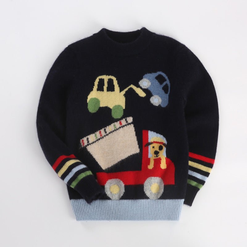 Kids Cashmere Sweater Fun Graphic Patterns Holiday Cashmere Pullover